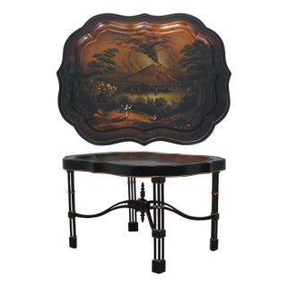 Maitland Smith Painted Chinoiserie Tray Coffee Table For Sale