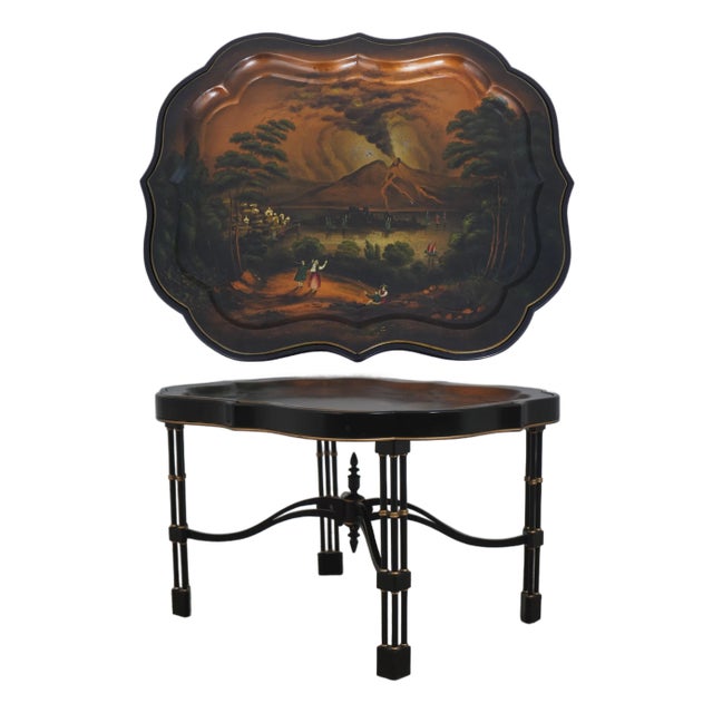 Maitland Smith Painted Chinoiserie Tray Coffee Table For Sale