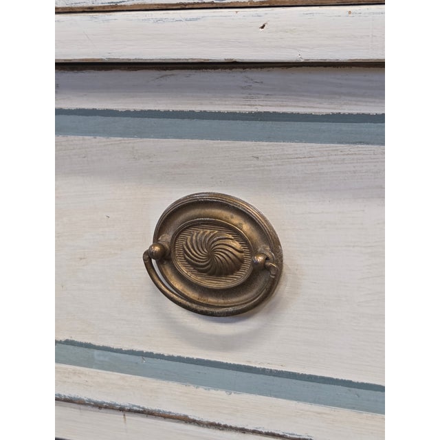 Antique 19th C. Painted Pine Dresser Chest of Drawers With Greek Key Motif For Sale - Image 12 of 17