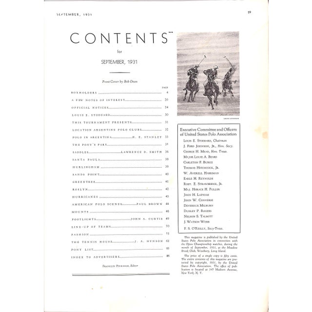 White International Polo Covering Its Annual Fall Tournament September 1931 Program For Sale - Image 8 of 17