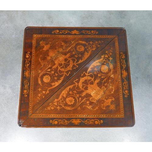 Wood Opening Console Table in Inlaid Wood, 1800 For Sale - Image 7 of 18