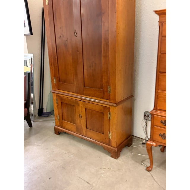 Early 20th Century Antique American Pine Wood Cabinet With Cherry Finish For Sale - Image 5 of 12