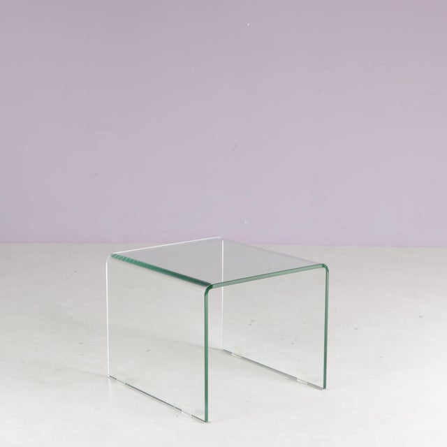 Glass Waterfall Side Table from Fiam, Italy, 1980s For Sale - Image 3 of 7