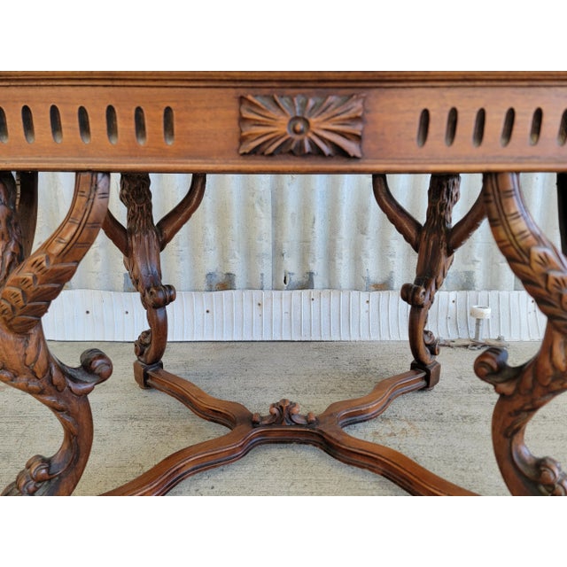 Antique Figural Carved Marble Top Side Table C. 1930's For Sale In San Francisco - Image 6 of 9