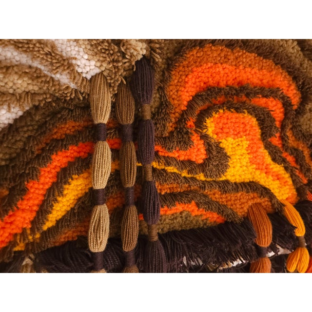 German Handmade Wall Tapestry in Wool, 1970s For Sale - Image 4 of 8