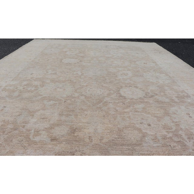 Textile Modern Tabriz Rug by Keivan Woven Arts in Warm Taupe and Soft Cream 5'3 X 7'10 For Sale - Image 7 of 13