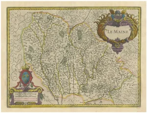 Map of Le Maine by H. Hondius, 1633