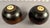 Pair of Early 20th Century Scottish Monogramed Hardwood Lawn Balls by Thomas Taylor of Glasgow. Made of dense lignum vitae...