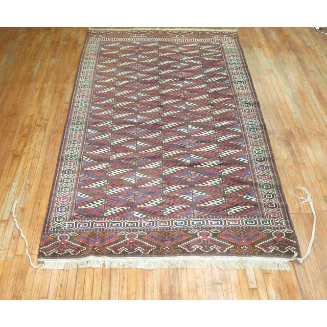 Antique Zabihi Collection Tribal Turkeman Rug - 6'8" x 10'10" For Sale - Image 4 of 7