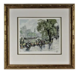 Hans Figura, Der Blumenmarkt (Flower Market, Amsterdam), Circa 1950