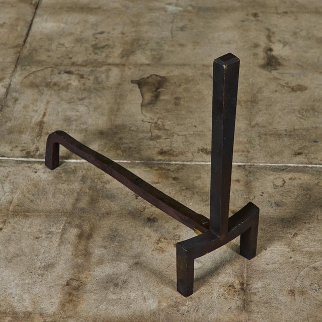 Pair of Brass Andirons by Saarinen Swanson Group For Sale - Image 9 of 11