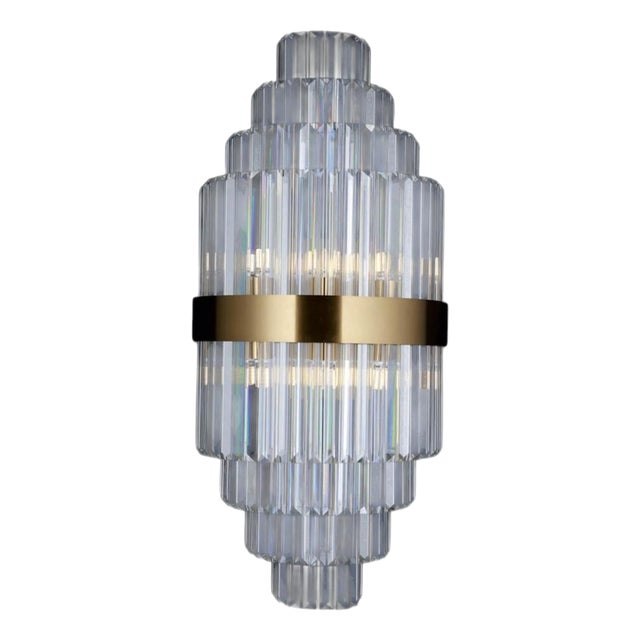 Collection Minerva Wall Lamp in Metal and Crystal by Jago For Sale
