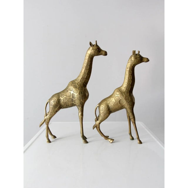 Mid Century Brass Giraffes Pair For Sale - Image 6 of 13