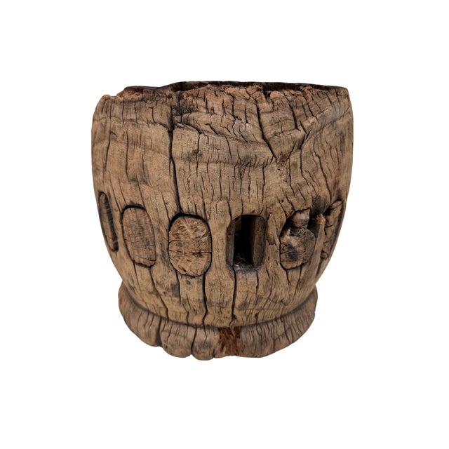 Beautiful primitive elm wood cart wheel. A fabulous accent on its own or to encase greenery in your home.