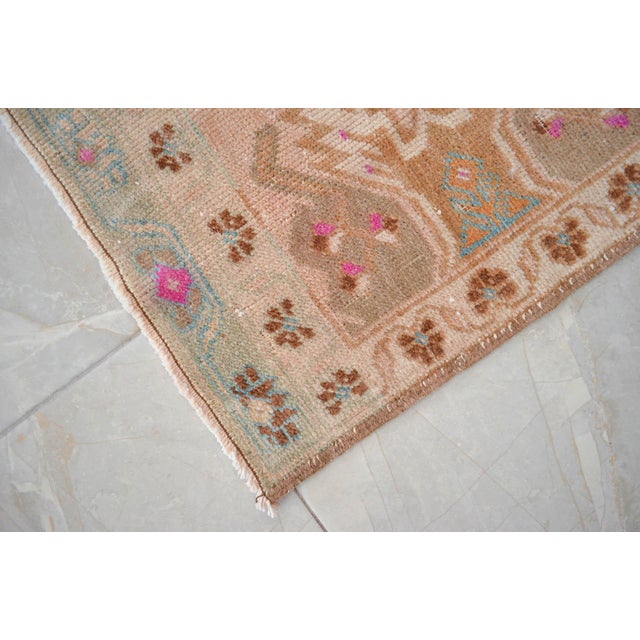 1970s Small Rug, Entryway Rug, Bath Mat, Kitchen Decor, Turkish Rug, Doormat 1'10" X 3'10" For Sale - Image 10 of 18