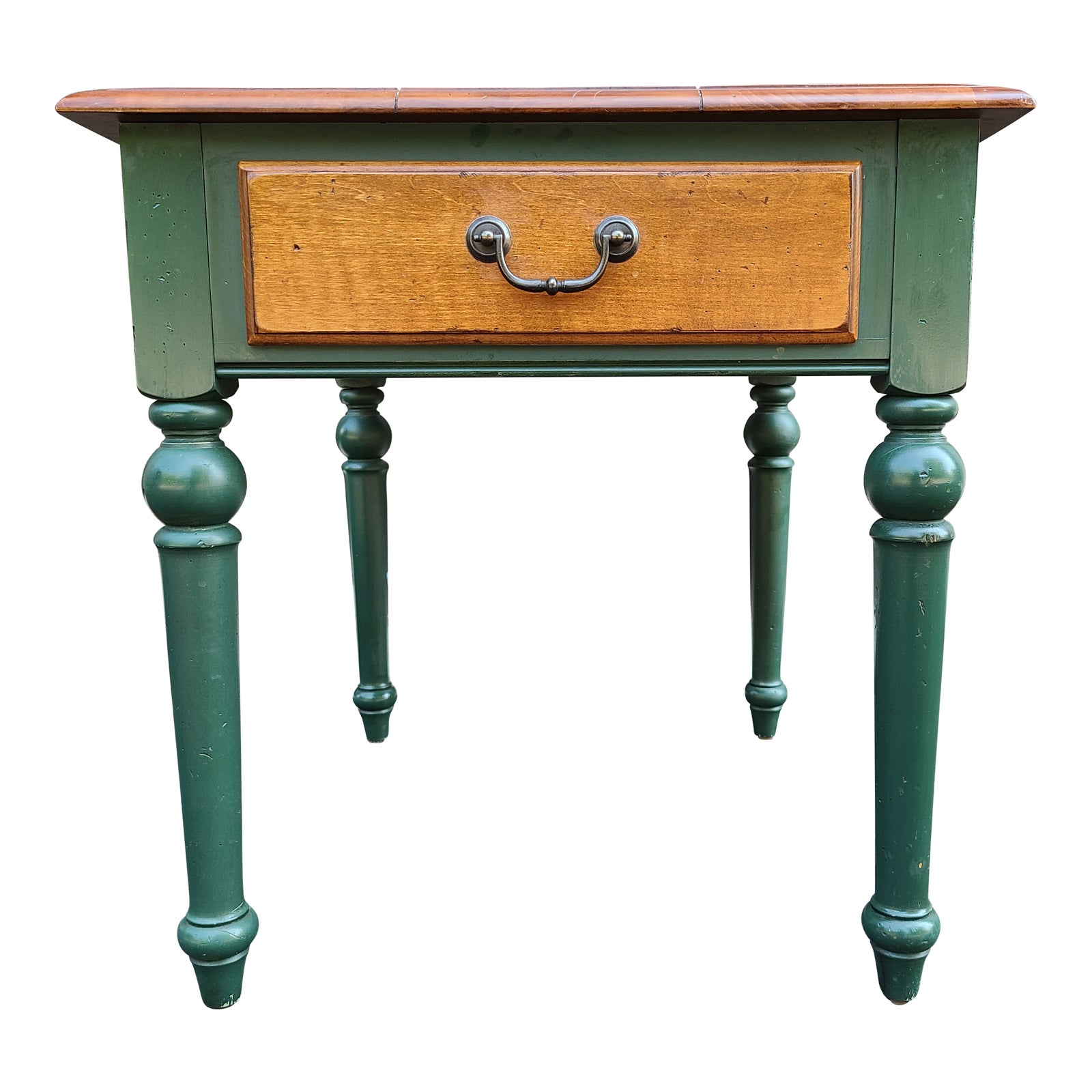 Ethan Allen Country Crossings Solid Maple 1 Drawer Side Table Chairish