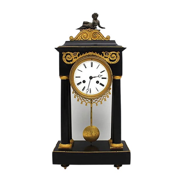 18th Century Gilt Bronze and Marble Clock For Sale