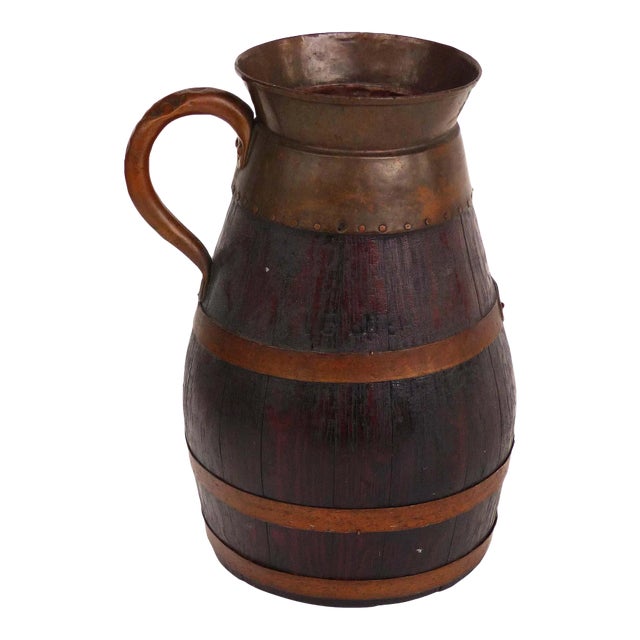 Antique European Oak and Copper Handled Peat Bucket For Sale