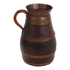 Antique European Oak and Copper Handled Peat Bucket