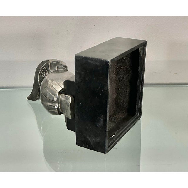 Antique Spelter Metal Art Deco Sculpture Cockatoo Bird on Metal Base, Circa 1920's-1930s For Sale - Image 10 of 12