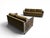 Mid Century Modern Adrian Pearsall Chrome Flat Bar Cork Sided Sofa & Loveseat Set Newly Reupholstered in Camel Mohair -...