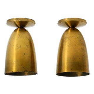 Large Mid-Century Modern Brass Ceiling Lamps, 1950s, Set of 2 For Sale