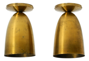 Large Mid-Century Modern Brass Ceiling Lamps, 1950s, Set of 2