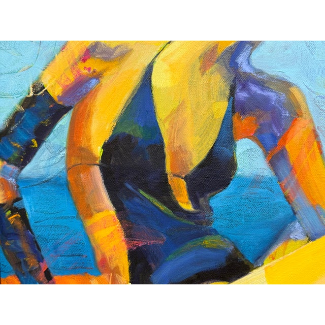 Early 21st Century "Bathing Beauty" Oil Painting, Framed For Sale - Image 5 of 12