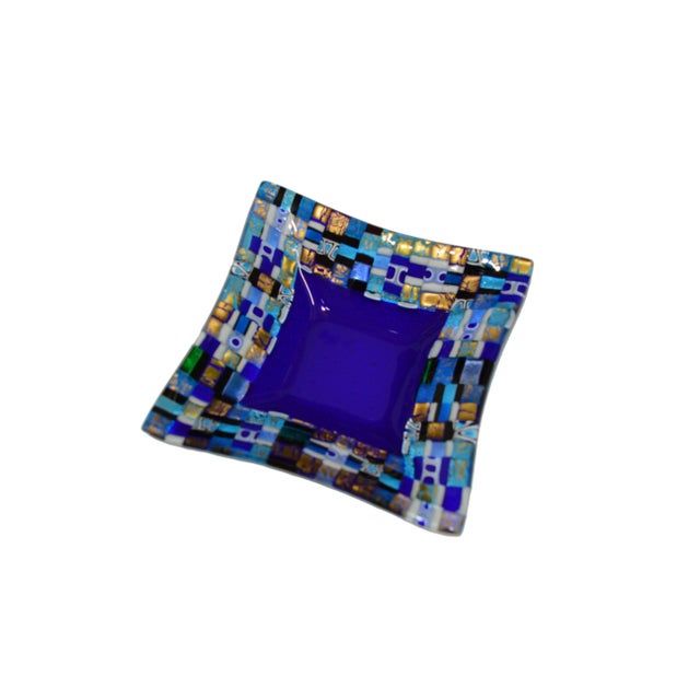 Dogal Q20 Blue Murano Glass Plate by Stefano Birello for Vévé Glass For Sale - Image 4 of 4