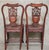 Chinese Pair of Hand-Carved Chinese Hardwood Horseshoe Back Side Chairs With Marble Insets For Sale - Image 3 of 5