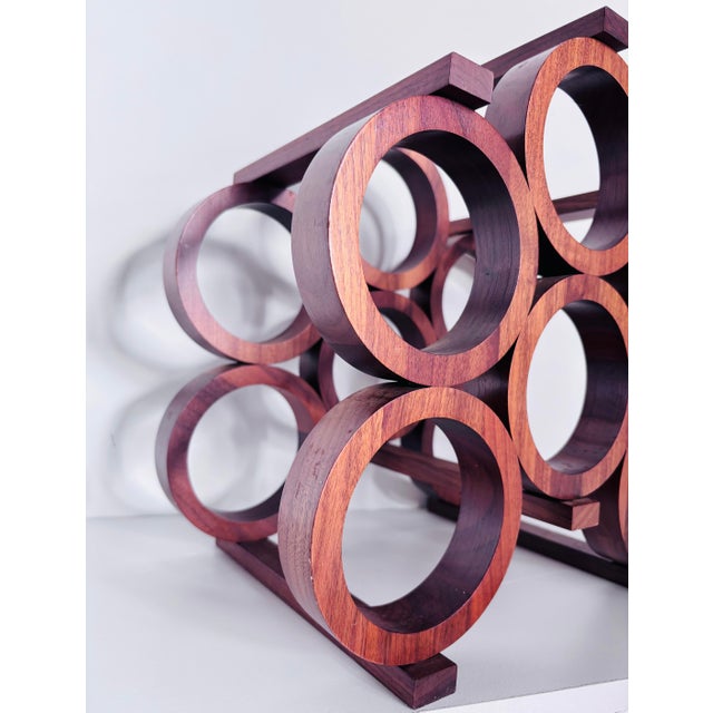 1960s Mid-Century Kustom Kraft Walnut Wine Bottle Rack For Sale In Atlanta - Image 6 of 7