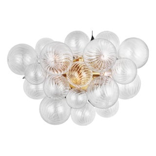 Julie Neill for Visual Comfort Signature Talia Large Sconce in Gild with Clear Swirled Glass For Sale
