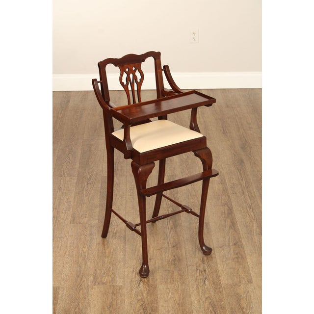 High Quality Carved Mahogany Child's Dining High Chair