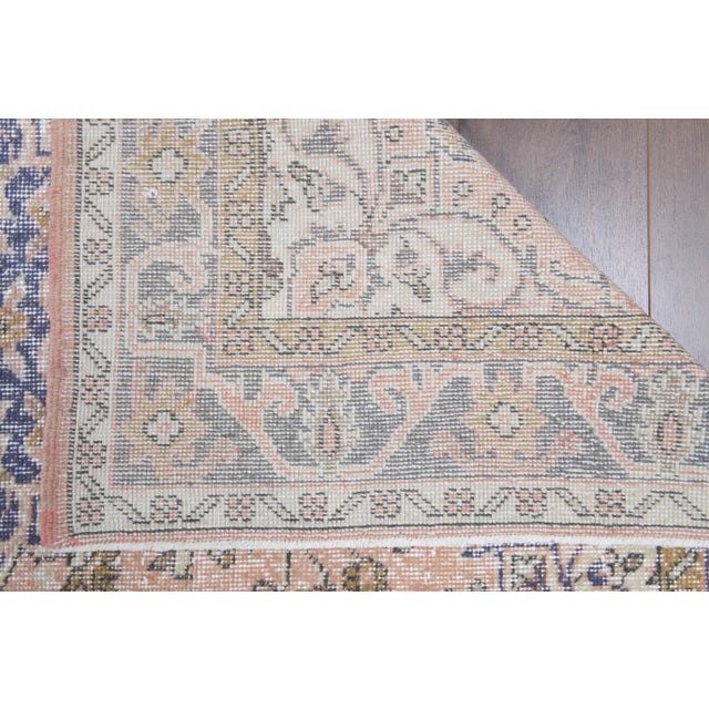 1970s 1970s Turkish Oushak Handmade Wool Cotton Pink Area Rug For Sale - Image 5 of 10