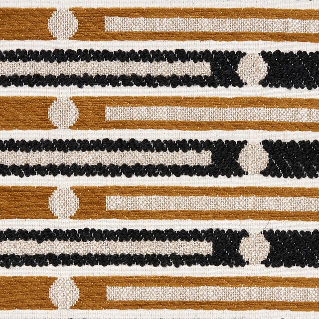 Traditional Sample - Schumacher Serapo Rustic Weave Fabric, Carbon & Ochre For Sale - Image 3 of 5