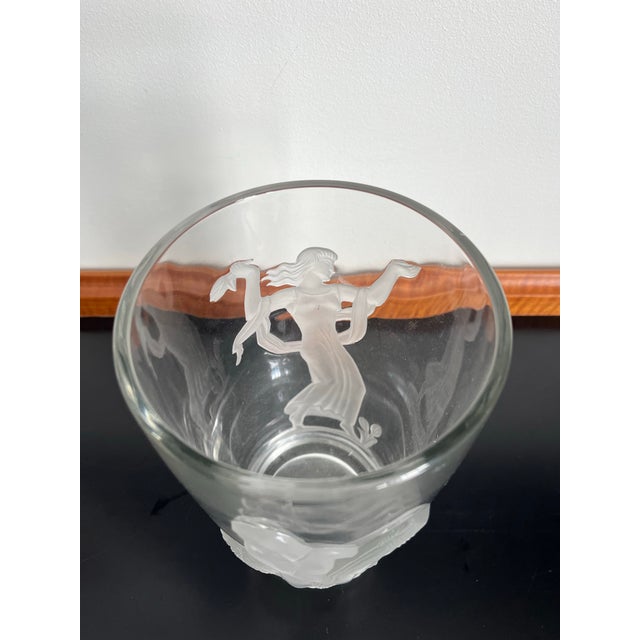 1940 Verlys Raised Seasons Art Deco Frosted Glass Vase Signed Carl Schmitz Verly For Sale - Image 11 of 11
