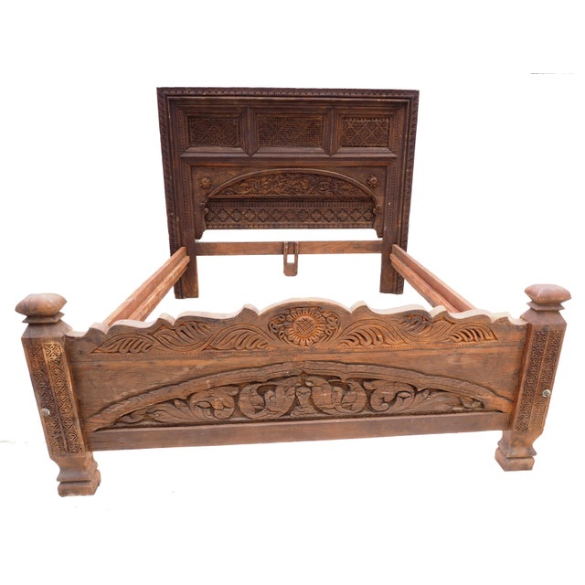 Vintage Double Bed, Swat-Tal, Pakistan For Sale - Image 3 of 17