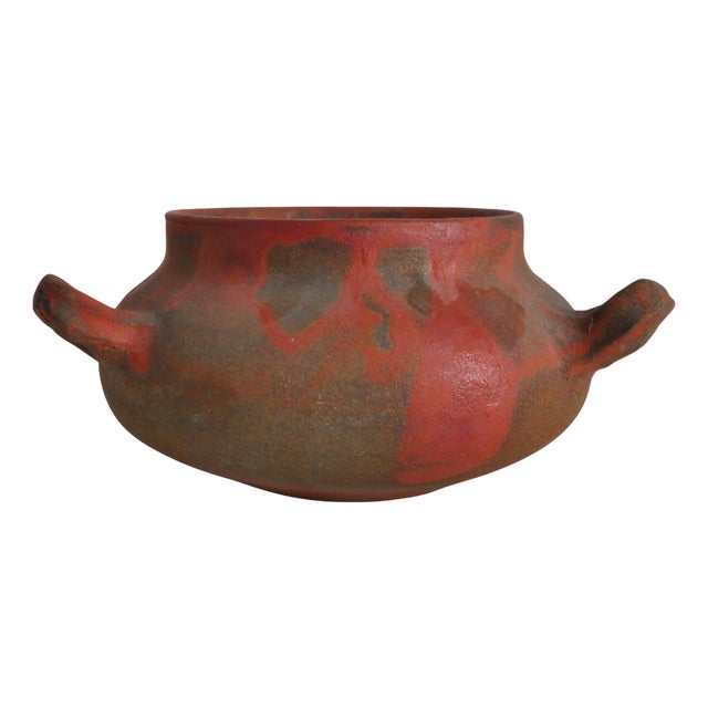 Studio Pottery Earthenware Ceramic 3-Handled Vessel For Sale