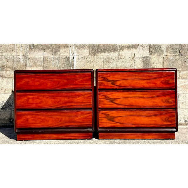 Cinnamon Vintage Mid-Century Modern Brouer Rosewood Chest of Drawers - A Pair For Sale - Image 8 of 10