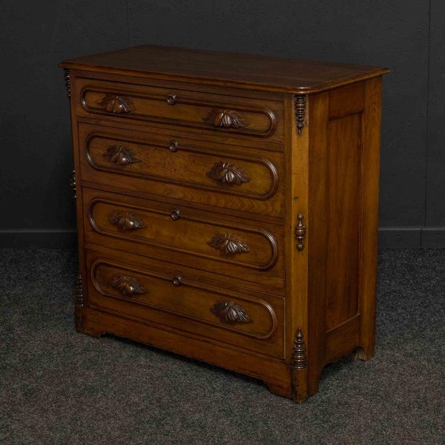 French Walnut Chest of Drawers, 1890s For Sale - Image 3 of 16