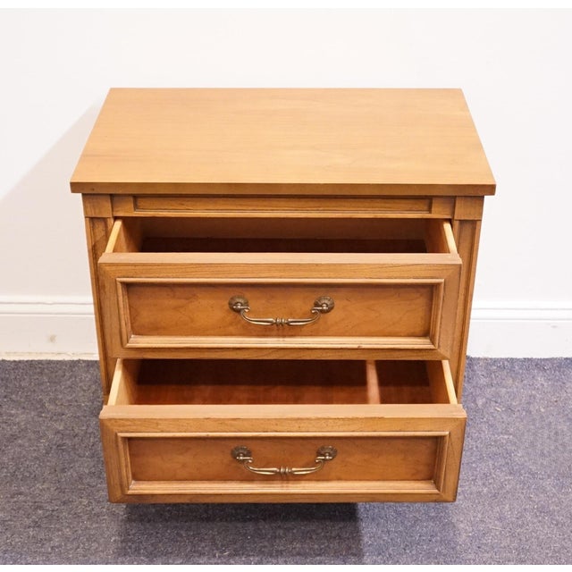 Late 20th Century Sherrill Furniture Solid Cherry Italian Neoclassical Tuscan Style 26" Two Drawer Nightstand 3101 For Sale - Image 5 of 12