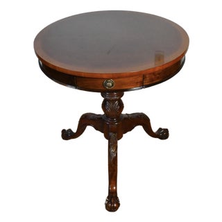 1940 English Chippendale Style Mahogany Accent Center Round Table For Sale