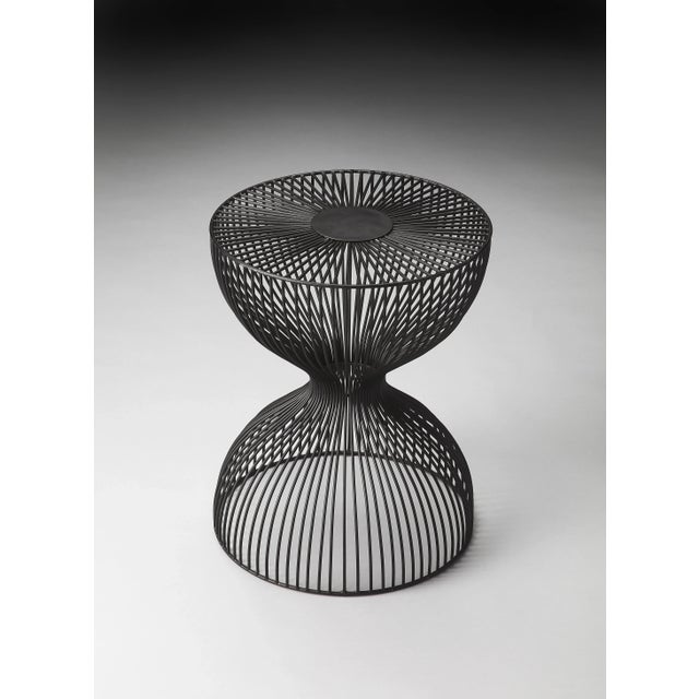 Contemporary Nicholas Metal Accent Table, Black For Sale - Image 3 of 3