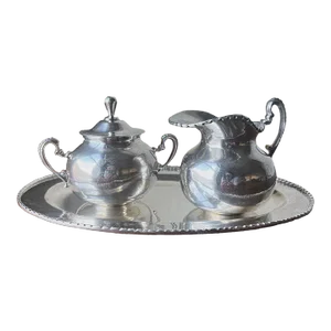 Eddie S Sterling Silver, Mexican, Sugar and Creamer Set- 4 Pieces