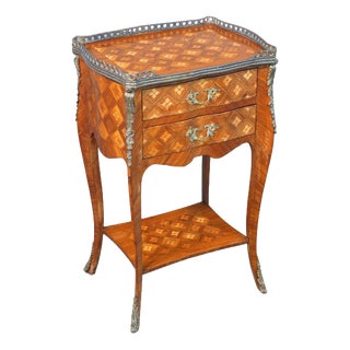 Napoleon III Bedside Table in Inlaid Wood, 1800 For Sale