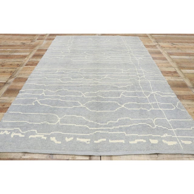 Textile Contemporary Gray Moroccan Style Rug - 06'05 X 10'00 For Sale - Image 7 of 9