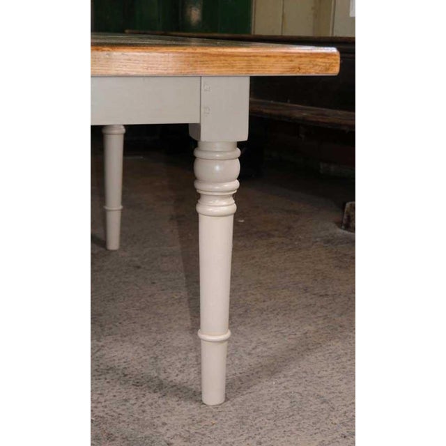 Oak Refectory Dining Table with Painted Base For Sale - Image 6 of 10