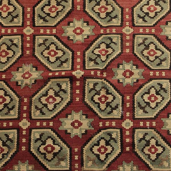 Rug & Kilim Vintage Bessarabian Kilim Rug in Red, Blue and White Geometric Pattern For Sale - Image 4 of 5