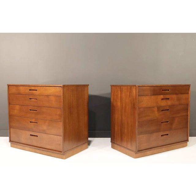 Pair of Mid 20th Century Nightstands in Mahogany by Edward Wormley for Dunbar For Sale - Image 9 of 11