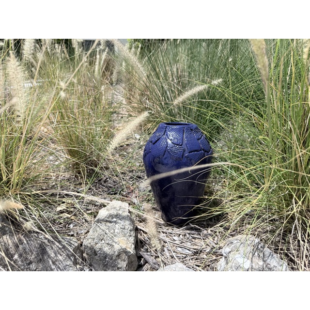 Ceramic Onofrio Acone Blue Handcrafted Italian Ceramic Vessel For Sale - Image 7 of 7